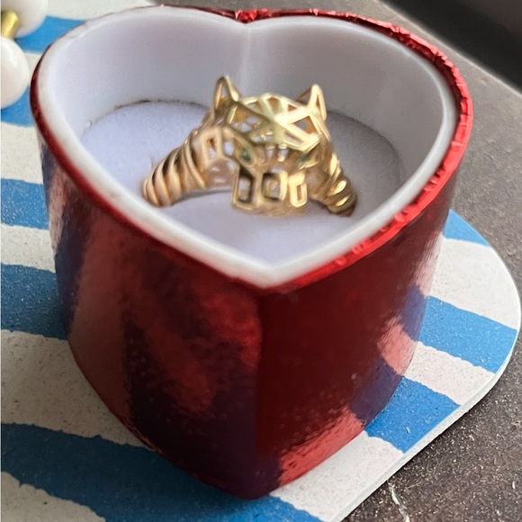 New In Box 14k Yellow Gold Panther Ring